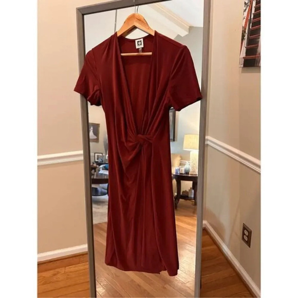 Anne Klein Burgundy Sheath Dress Size‎ 10 - Picture 1 of 3